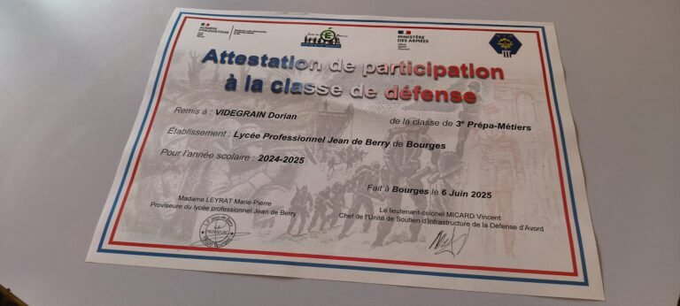 Cérémonie de clôture de la classe défense